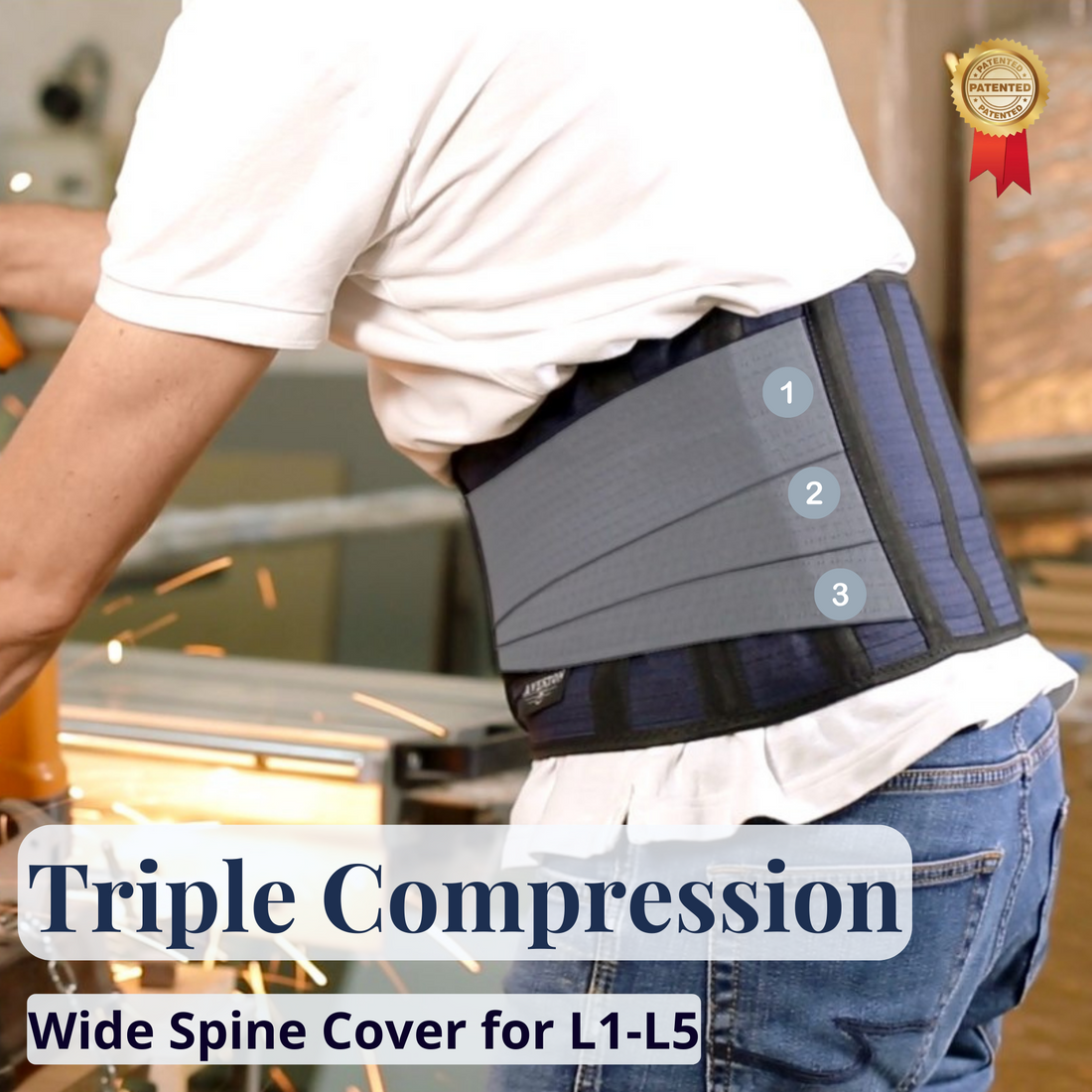 AVESTON® Back Support Lower Back Brace for Back Pain Relief | Lumbar Support Belt