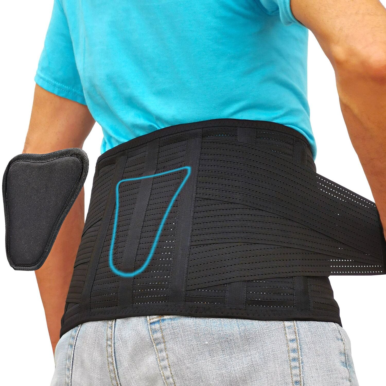 AVESTON Back Brace for Lower Back Pain Relief with Lumbar Pad Support