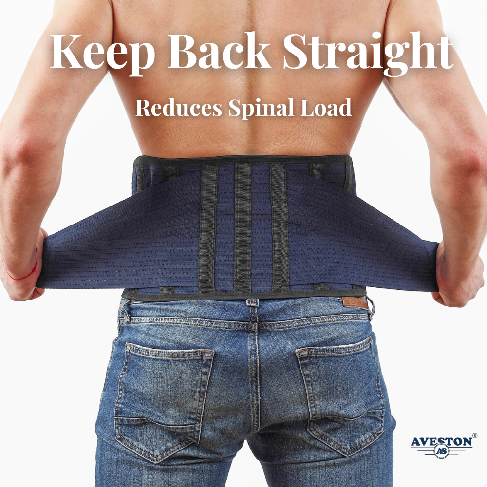 AVESTON® Back Support Lower Back Brace for Back Pain Relief | Lumbar Support Belt