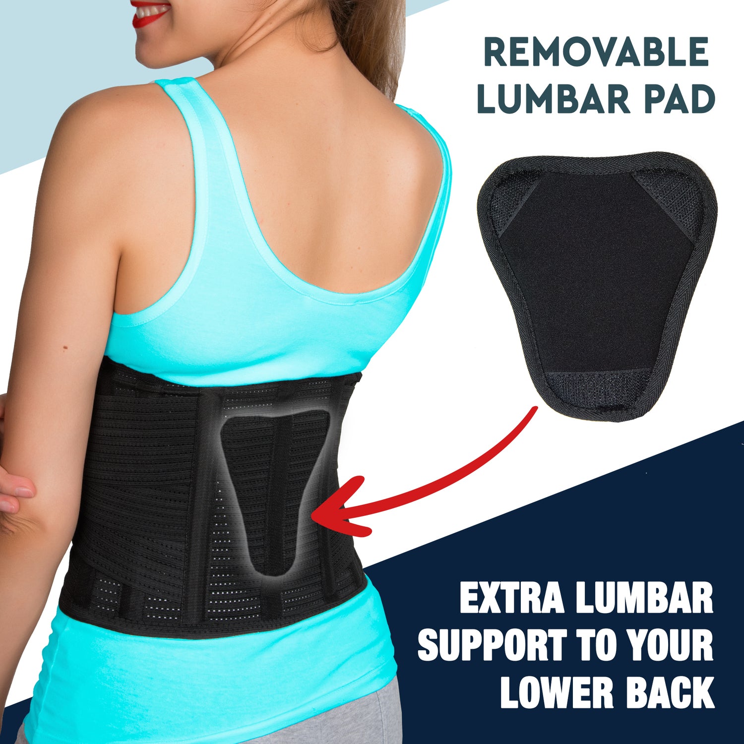 AVESTON® Back Brace for Lower Back Pain Relief with Lumbar Pad Support